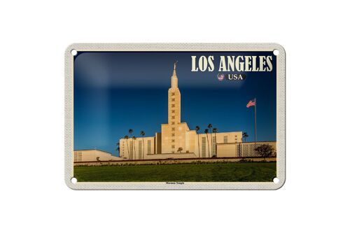 Blechschild Reise 18x12cm Los Angeles USA Mormon Temple Deko Schild