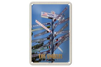 Panneau de voyage en étain, 12x18cm, Los Angeles, états-unis, villes sœurs 1