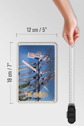 Panneau de voyage en étain, 12x18cm, Los Angeles, états-unis, villes sœurs 5