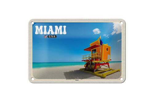 Blechschild Reise 18x12cm Miami USA Strand Meer Urlaub Deko Schild