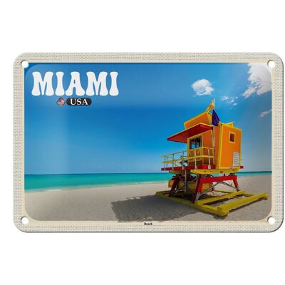 Blechschild Reise 18x12cm Miami USA Strand Meer Urlaub Deko Schild