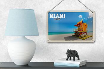 Panneau décoratif en étain pour voyage, 18x12cm, Miami, USA, plage, vacances en mer 4