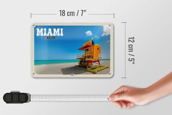 Panneau décoratif en étain pour voyage, 18x12cm, Miami, USA, plage, vacances en mer 5