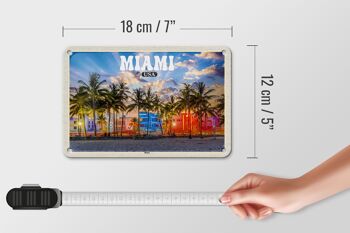 Panneau décoratif de voyage en étain, 18x12cm, Miami, USA, plage, palmiers, vacances 5