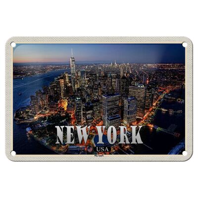 Blechschild Reise 18x12cm New York USA Big Apple Hochhäuser Schild