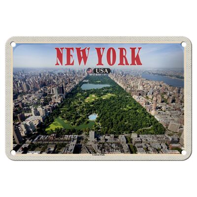 Targa in metallo da viaggio 18x12 cm New York USA Central Park Targa decorativa