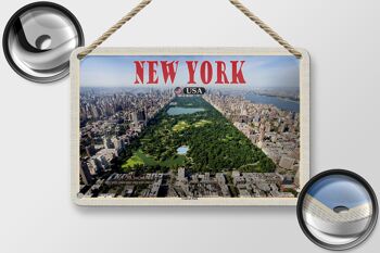 Panneau décoratif de voyage en étain, 18x12cm, New York, USA, Central Park 2