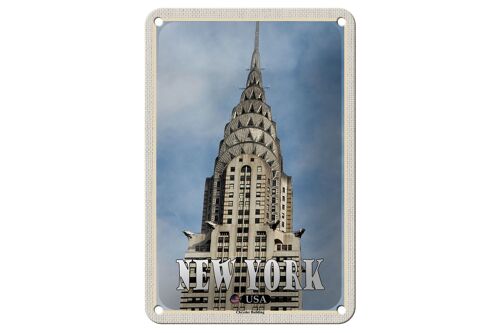 Blechschild Reise 12x18cm New York Chrysler Building Wolkenkratzer