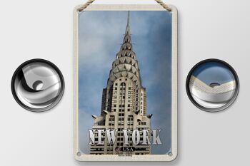 Panneau de voyage en étain, 12x18cm, gratte-ciel du bâtiment Chrysler de New York 2