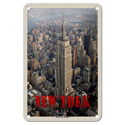 Cartel de chapa de viaje, 12x18cm, edificio Empire State de Nueva York, cartel Dko