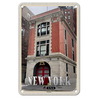 Tin Sign Travel 12x18cm New York USA Firehouse Decorative Sign