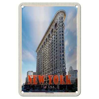 Targa in metallo da viaggio 12x18 cm New York USA Flatiron Building Cartello decorativo