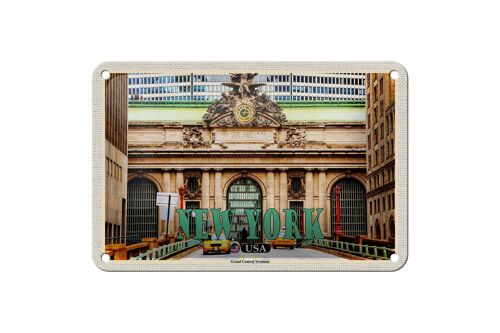 Blechschild Reise 18x12cm New York USA Grand Central Terminal Deko