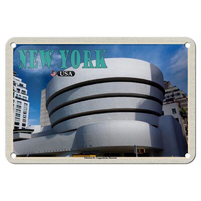 Targa in metallo da viaggio 18x12 cm New York USA Solomon R. Guggenheim Museum