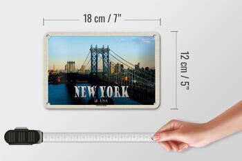 Panneau de voyage en étain 18x12cm, décoration de pont de New York USA Manhattan Bridge 5
