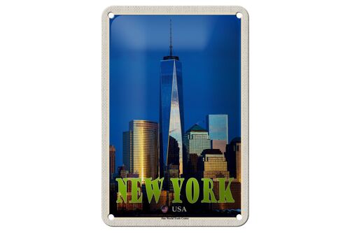 Blechschild Reise 12x18cm New York USA One World Trade Center Deko