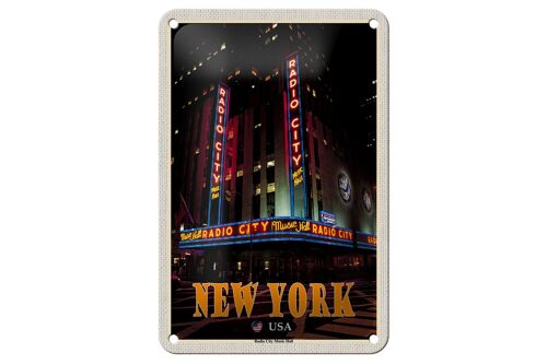 Blechschild Reise 12x18cm New York USA Radio City Music Hall Deko