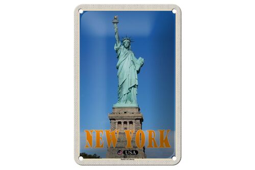 Blechschild Reise 12x18cm New York Statue of Liberty Freiheitsstatue
