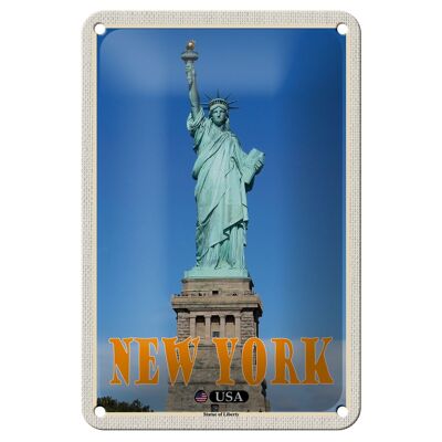 Blechschild Reise 12x18cm New York Statue of Liberty Freiheitsstatue