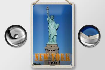 Signe en étain voyage 12x18cm, Statue de la liberté de New York, Statue de la liberté 2