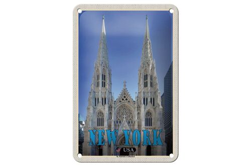 Blechschild Reise 12x18cm New York USA St. Patricks Cathedral Deko