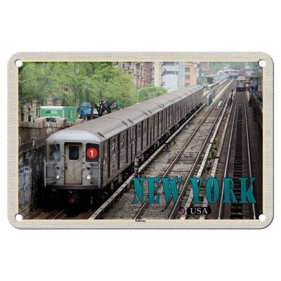 Letrero de chapa de viaje, 18x12cm, metro de Nueva York, EE. UU., letrero decorativo de estaño