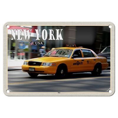 Targa in metallo da viaggio, 18 x 12 cm, targa regalo New York USA Taxi Street