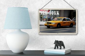 Panneau de voyage en étain, 18x12cm, New York, USA, Taxi Street, cadeau 4