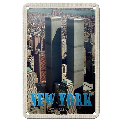 Cartel de chapa de viaje, 12x18cm, cartel del World Trade Center de Nueva York, EE. UU.