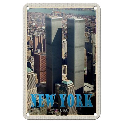 Tin Sign Travel 12x18cm New York USA World Trade Center Sign