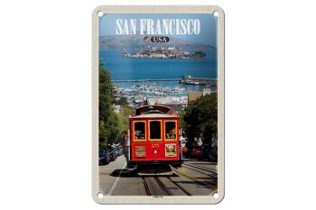 Panneau de voyage en étain 12x18cm, panneau décoratif de téléphérique de San Francisco USA 1