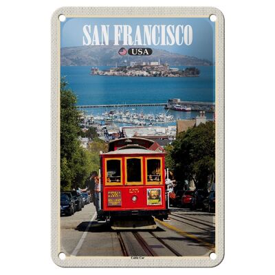 Blechschild Reise 12x18cm San Francisco USA Cable Car Deko Schild
