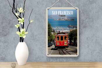 Panneau de voyage en étain 12x18cm, panneau décoratif de téléphérique de San Francisco USA 4