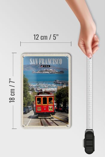 Panneau de voyage en étain 12x18cm, panneau décoratif de téléphérique de San Francisco USA 5