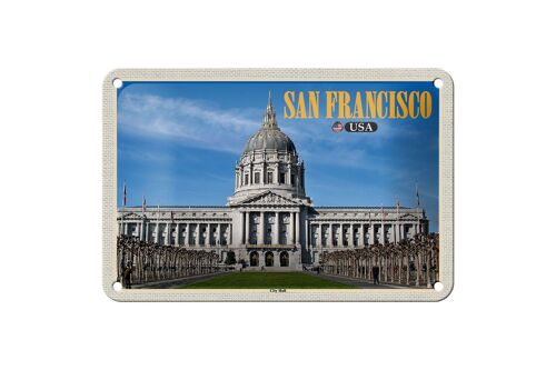 Blechschild Reise 18x12cm San Francisco USA City Hall Rathaus Deko