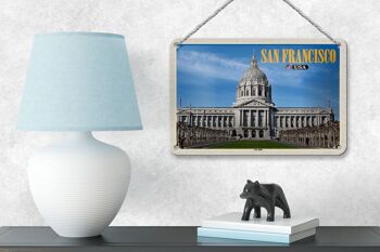 Panneau de voyage en étain 18x12cm, décoration de l'hôtel de ville de San Francisco, des états-unis 4