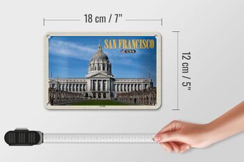 Panneau de voyage en étain 18x12cm, décoration de l'hôtel de ville de San Francisco, des états-unis 5