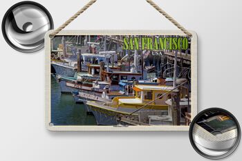 Panneau de voyage en étain, 18x12cm, panneau de quai des pêcheurs de San Francisco 2
