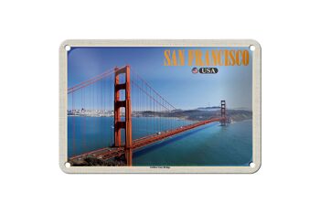 Panneau de voyage en étain, 18x12cm, décoration du pont du Golden Gate de San Francisco et des états-unis 1
