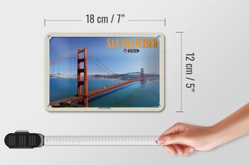 Panneau de voyage en étain, 18x12cm, décoration du pont du Golden Gate de San Francisco et des états-unis 5