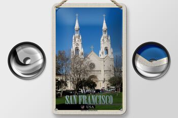 Panneau de voyage en étain, 12x18cm, église des saints pierre et Paul de San Francisco 2