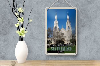 Panneau de voyage en étain, 12x18cm, église des saints pierre et Paul de San Francisco 4