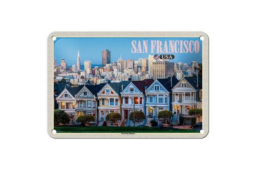 Blechschild Reise 18x12cm San Francisco USA Victorian Houses Deko