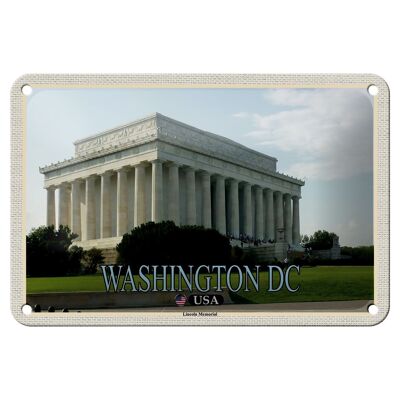 Targa in metallo da viaggio 18x12 cm Washington DC USA Lincoln Memorial Decorazione