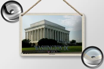 Panneau de voyage en étain 18x12cm, décoration commémorative de Washington DC USA Lincoln 2