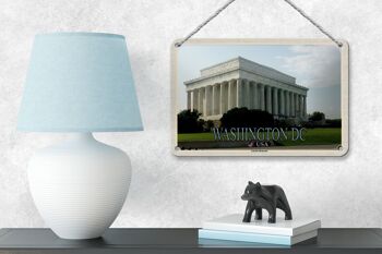 Panneau de voyage en étain 18x12cm, décoration commémorative de Washington DC USA Lincoln 4