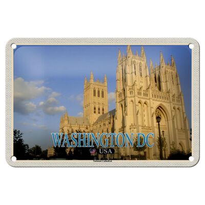 Blechschild Reise 18x12cm Washington DC USA National Cathedral Deko