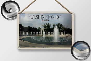 Panneau de voyage en étain, 18x12cm, Washington DC, USA, mémorial National du monde 2