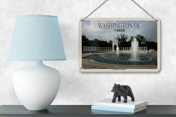 Panneau de voyage en étain, 18x12cm, Washington DC, USA, mémorial National du monde 4