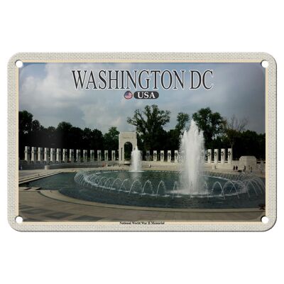Panneau de voyage en étain, 18x12cm, Washington DC, USA, mémorial National du monde